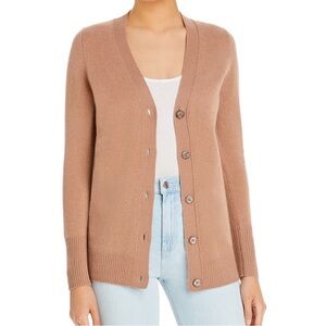 C by Bloomingdale’s 2-Ply Cashmere sweater cardigan in Camel Size Small